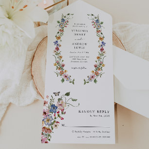 Blumenfarben alles in einer Einladung