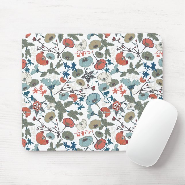 Blumenfarben fröhlich blau Orange grün Mousepad (Mit Mouse)