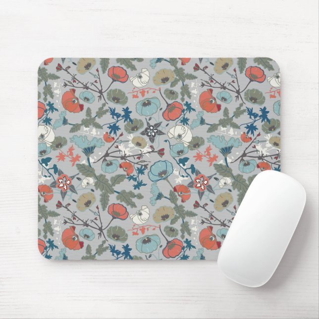 Blumenfarben fröhlich blau Orange grün Mousepad (Mit Mouse)
