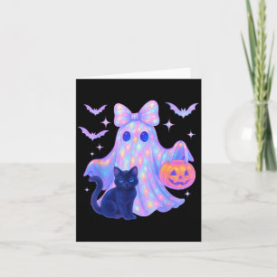 Blumenfarben Ghost Black Cat Coquette Bow Hallo Karte