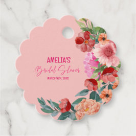 Blumenfarben, hellrosa Brautparty Geschenkanhänger