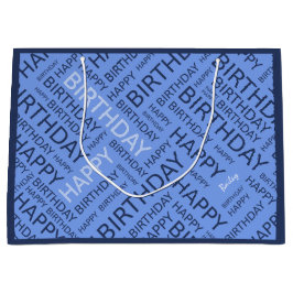 Blumenfarben typografisch personalisiert große geschenktüte