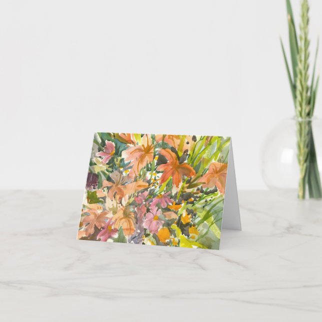 Blumenfarbenkarte - Blank Dankeskarte (Vorderseite)