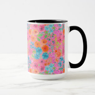 Blumenfarbmuster in Rosa Tasse