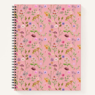 Blumenfarbmuster - rosa, lila, grün notizbuch