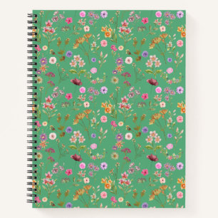 Blumenfarbmuster - rosa, lila, grün notizbuch