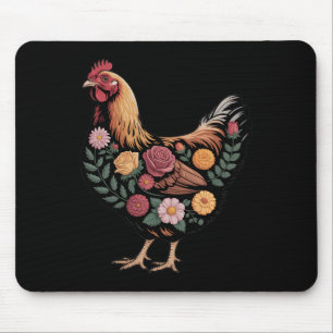 Blumenfarm Hühner Naturliebhaber Cottagecore Mousepad