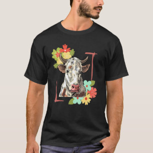 Blumenfarm Tier Bauer Landwirtschaft Kuh T-Shirt