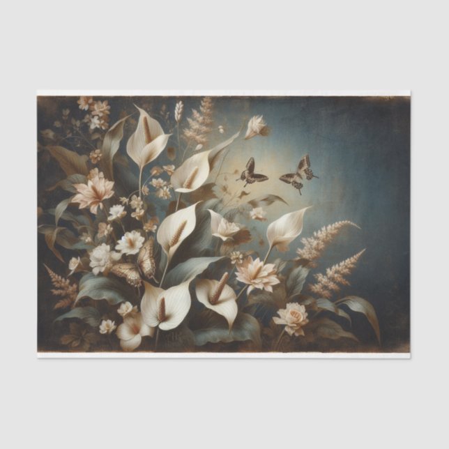 Blumenfauna Decoupage Seidenpapier (Vorderseite)