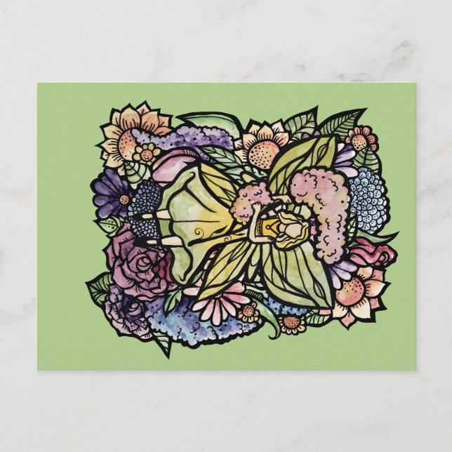 Blumenfee-Garten-Hyazinthen-Feengärtner      Postkarte (Vorderseite)