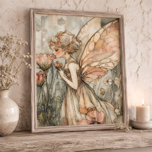 Blumenfee-Nursery-Cottagecore-Wandkunst Poster