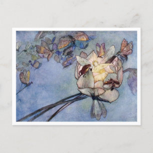 Blumenfee und Schmetterlinge von Warwick Goble Pos Postkarte