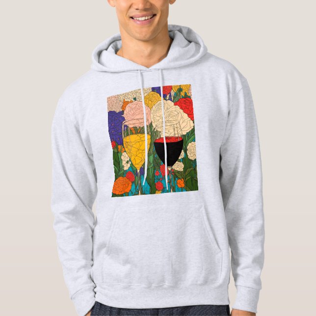 Blumenfeier Weingläser - Beifall für Farben Hoodie (Vorderseite)