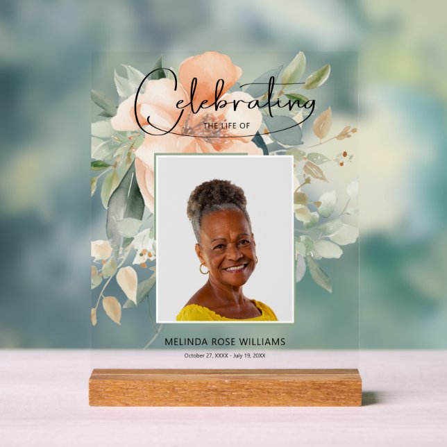 Blumenfeier zur Beerdigung des Lebens Acrylschild (Neutral)