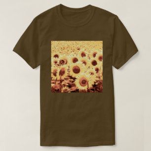 Blumenfeld - braun, gold und gelb T-Shirt
