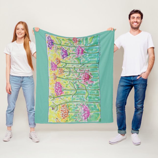Blumenfeld Fleecedecke (Beispiel)