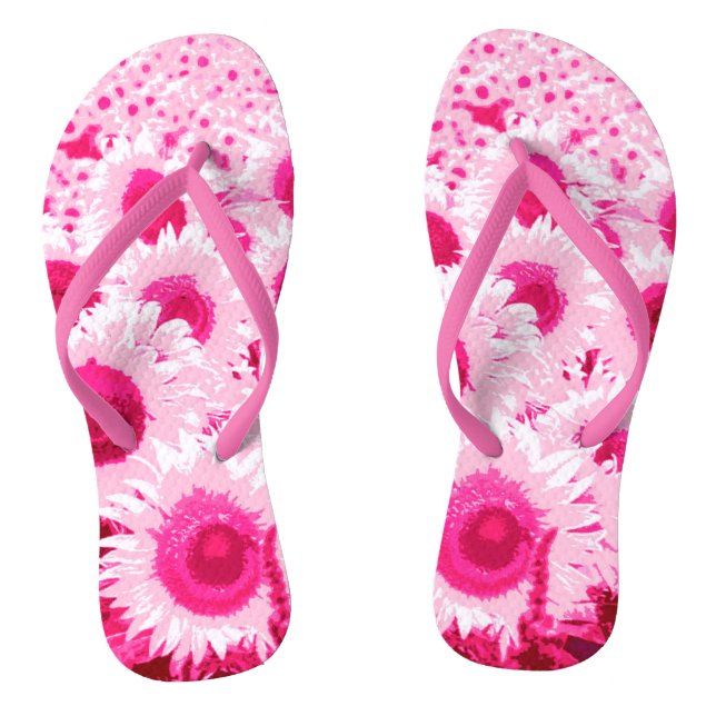 Blumenfeld - Fuchsienfarben Flip Flops (Fußbett)