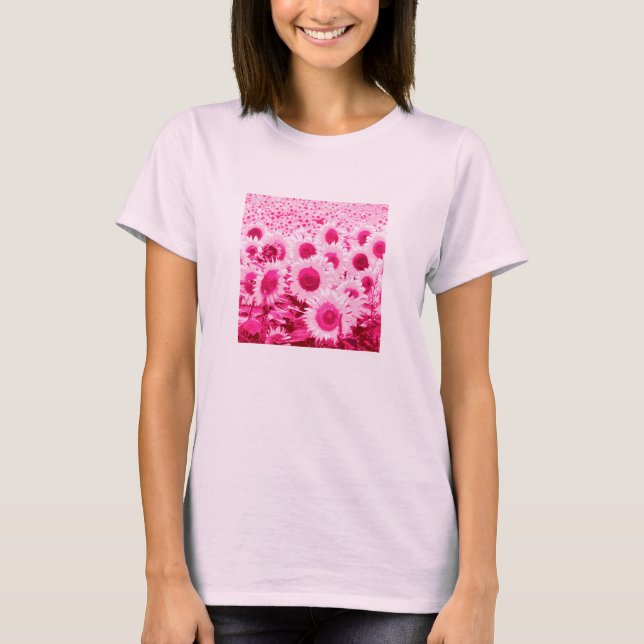 Blumenfeld - Fuchsienfarben T-Shirt (Vorderseite)