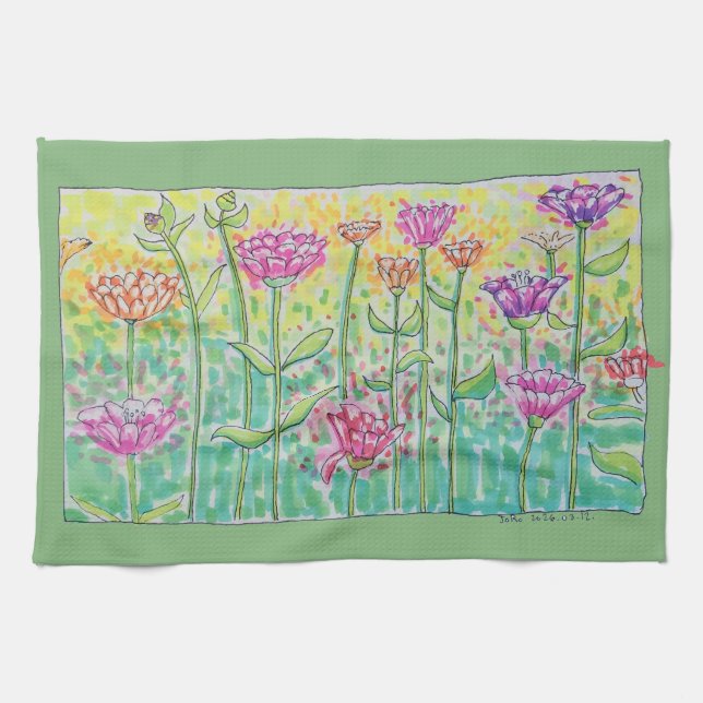 Blumenfeld Geschirrtuch (Horizontal)