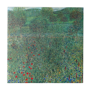 Blumenfeld in Litzlberg Klimt, Vintage Landschaft Fliese