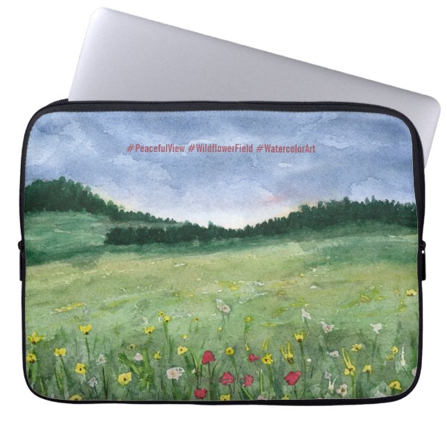 Blumenfeld Landschaft  Laptopschutzhülle (Vorderseite)