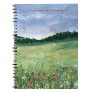Blumenfeld Landschaft Notizblock