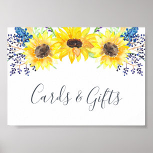 Blumenfelder Hochzeitskarten und Geschenkzeichen Poster