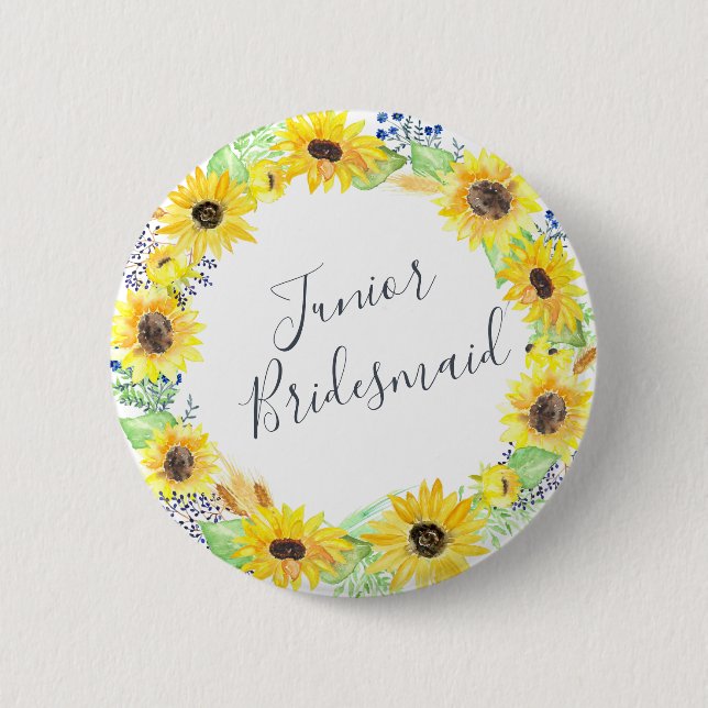 Blumenfelder Junior Bridesmaid Button (Vorderseite)