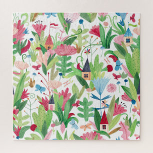 Blumenfelder: Muster für Aquarelle Puzzle