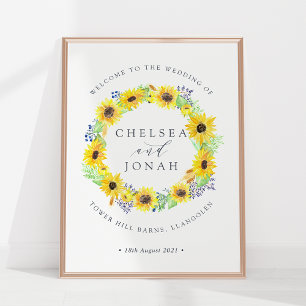 Blumenfelder Sonnenblumenkraut Hochzeit Begrüßun Poster