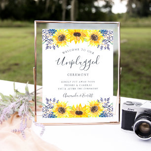 Blumenfelder Unplugged Wedding Ceremony Sign Poster