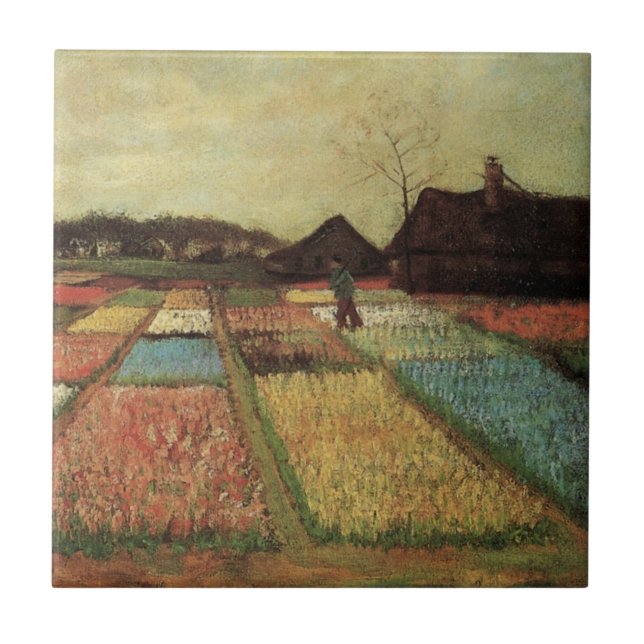 Blumenfelder von Vincent van Gogh Fliese (Vorderseite)