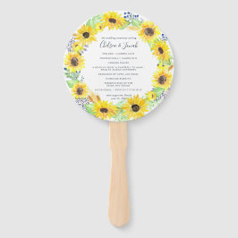 Blumenfelder-Wreath-Hochzeitsprogramm Fächer