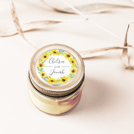 Blumenfeldern Wreath Wedding Runder Aufkleber