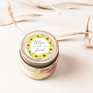 Blumenfeldern Wreath Wedding Runder Aufkleber