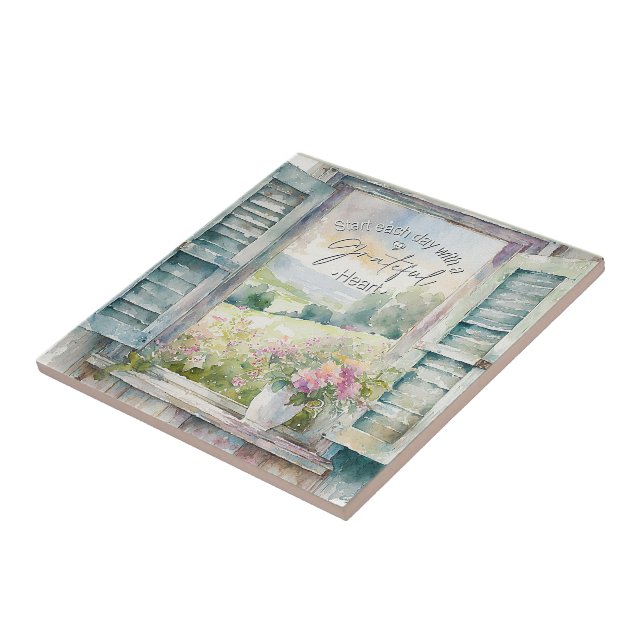 Blumenfenster mit Gratex-Herzfarbe Fliese (Seite)