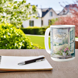 Blumenfenster mit Gratex-Herzfarbe Kaffeetasse