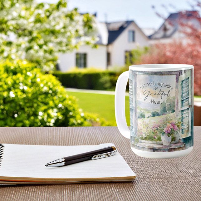 Blumenfenster mit Gratex-Herzfarbe Kaffeetasse (Von Creator hochgeladen)