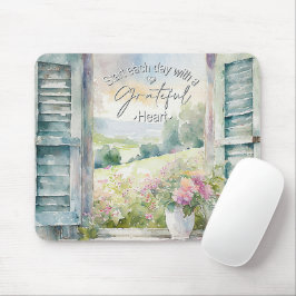 Blumenfenster mit Gratex-Herzfarbe Mousepad