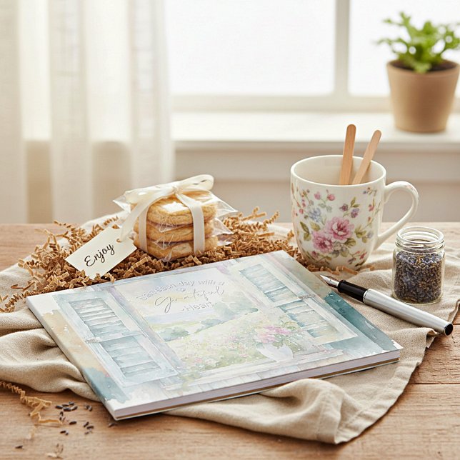 Blumenfenster mit Gratex-Herzfarbe Notizblock (Von Creator hochgeladen)