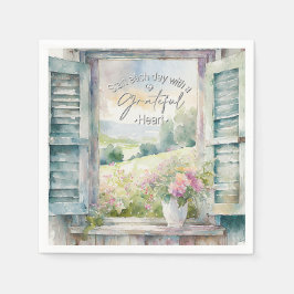 Blumenfenster mit Gratex-Herzfarbe Serviette