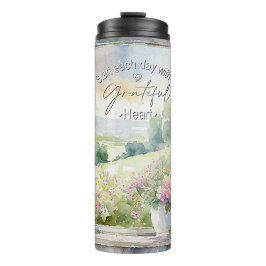 Blumenfenster mit Gratex-Herzfarbe Thermosbecher