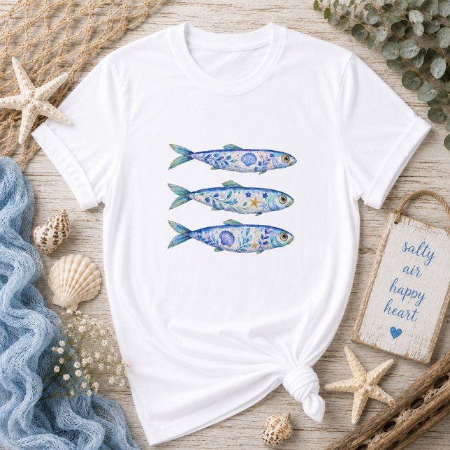 Blumenfisch Meer Lebens Kunst Tri-Blend Shirt (Von Creator hochgeladen)