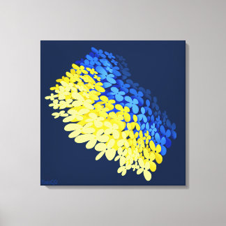 Blumenflagge der Ukraine Leinwanddruck