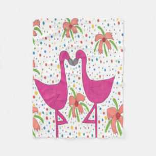 Blumenflamingo-Fiesta Fleecedecke