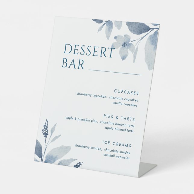 Blumenflora-Dessert-Bar-Schild Sockelschild (Vorderseite)