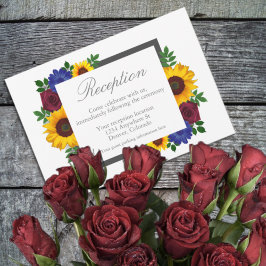Blumenflora-Hochzeitskarte der Sonnenblume Rose Begleitkarte