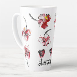 Blumenflüstern - Abstrakter Acryl-Hibiskus und Ros Milchtasse
