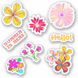 Blumenförmige Aufkleber für Brieffreunde, handgeze