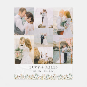 Blumenfoto-Collage Fleecedecke